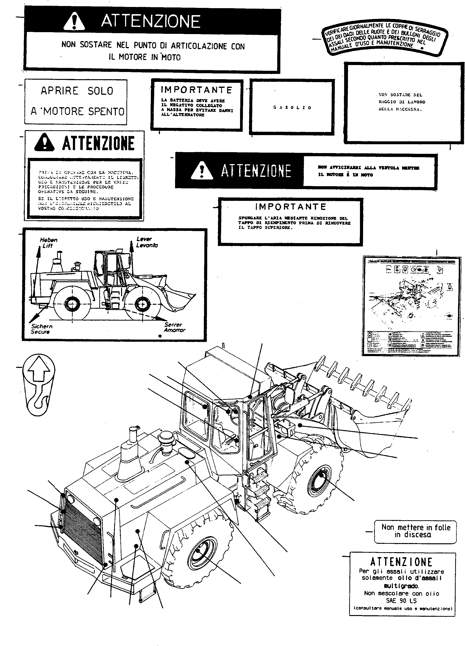 Схема запчастей Komatsu 60E - ТАБЛИЧКИS, ИТАЛИЯ ШАССИ И SUPERSTRUCTURE