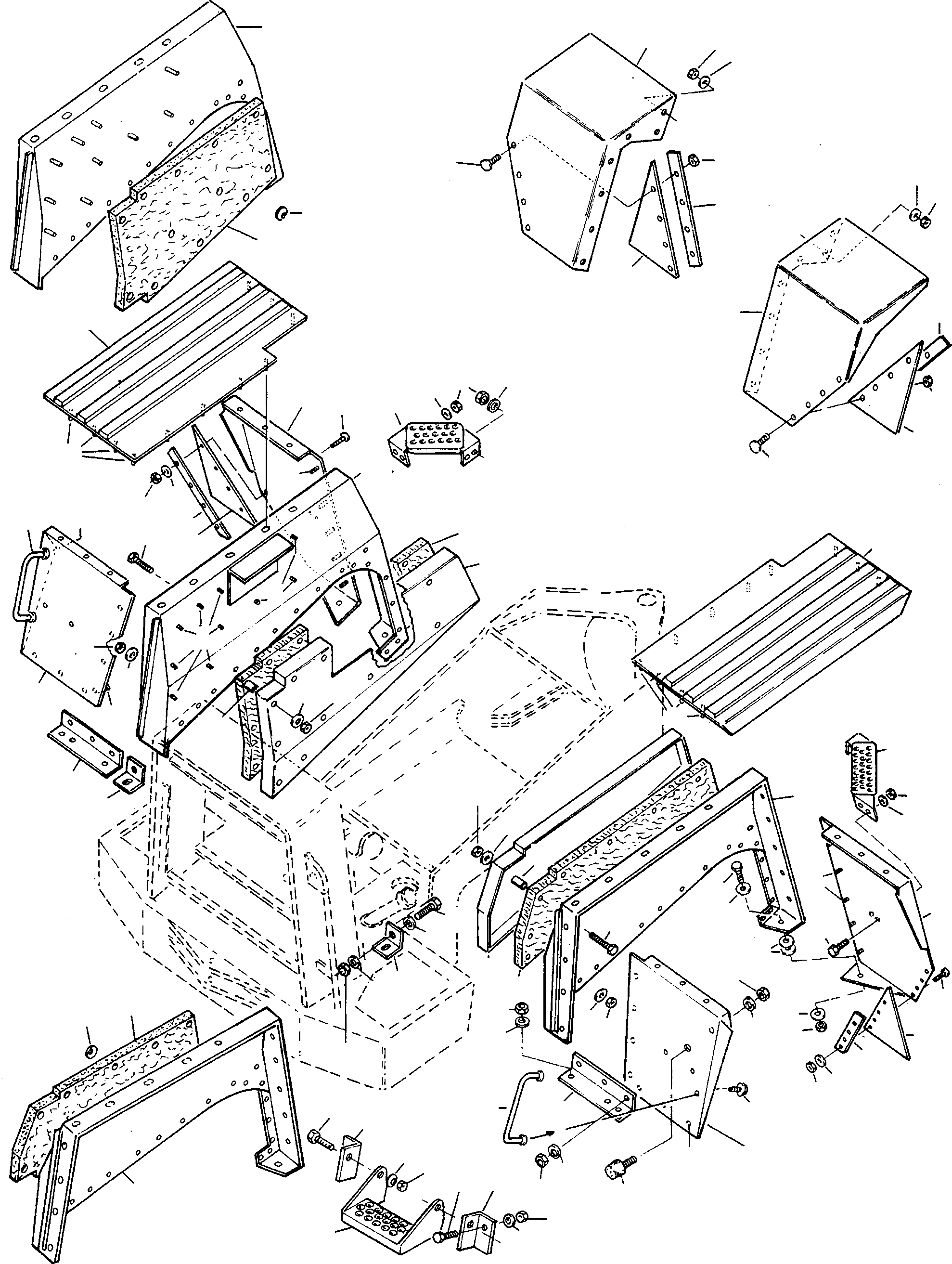 Схема запчастей Komatsu 60E - КРЫЛО ШАССИ И SUPERSTRUCTURE