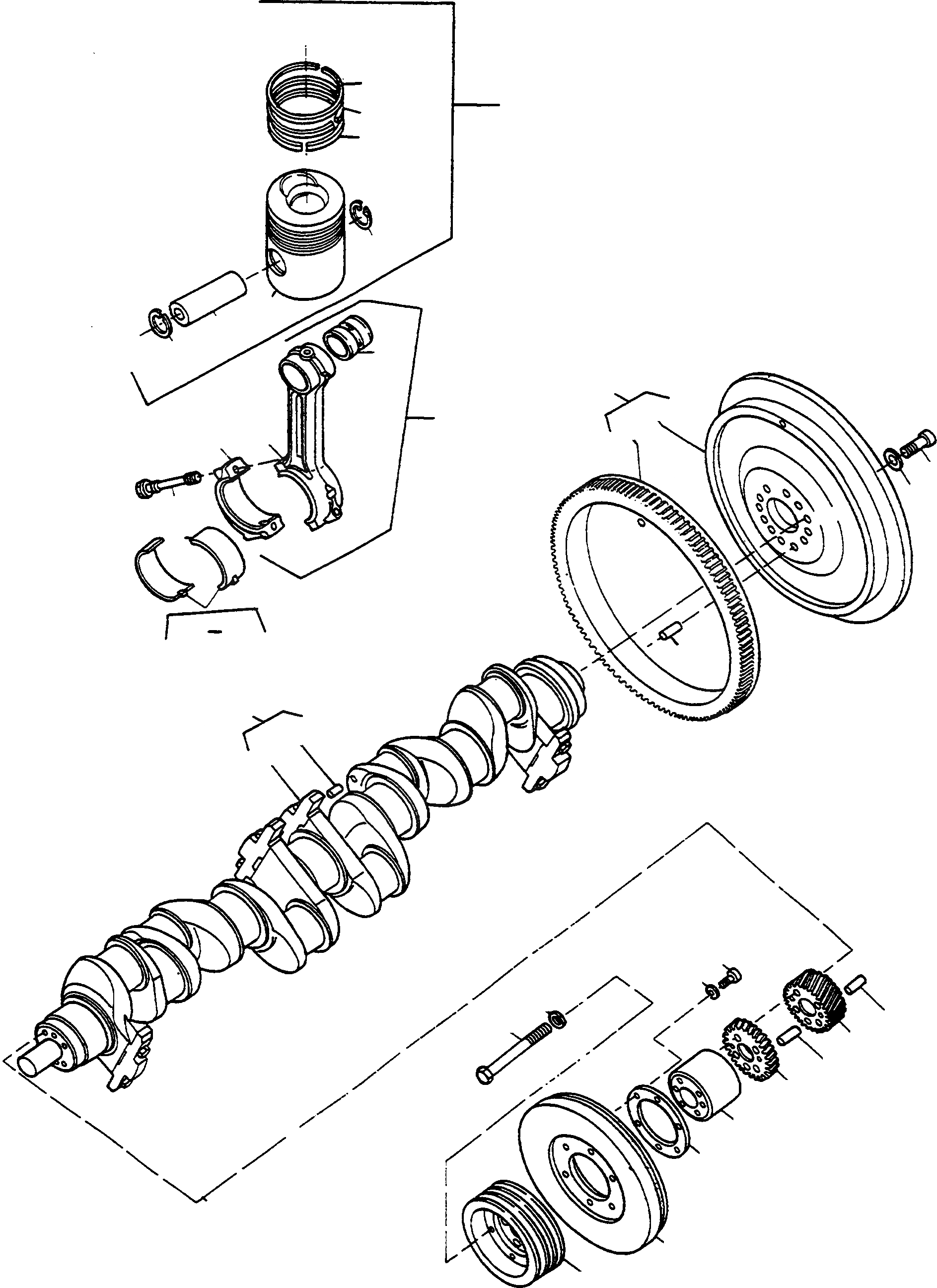 Схема запчастей Komatsu 66C - CRANK ASSEMBLY ДВИГАТЕЛЬ, АКСЕССУАРЫ И ЭЛЕКТРИЧ. СИСТЕМА