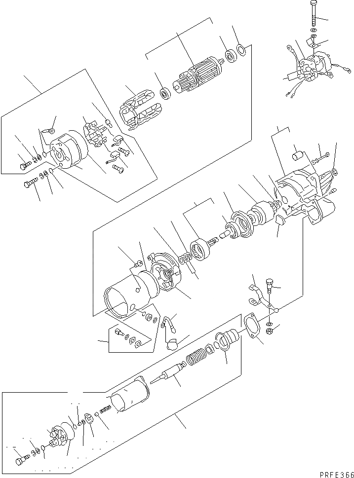 Схема запчастей Komatsu 6BG1-1-F - STARTER ДВИГАТЕЛЬ