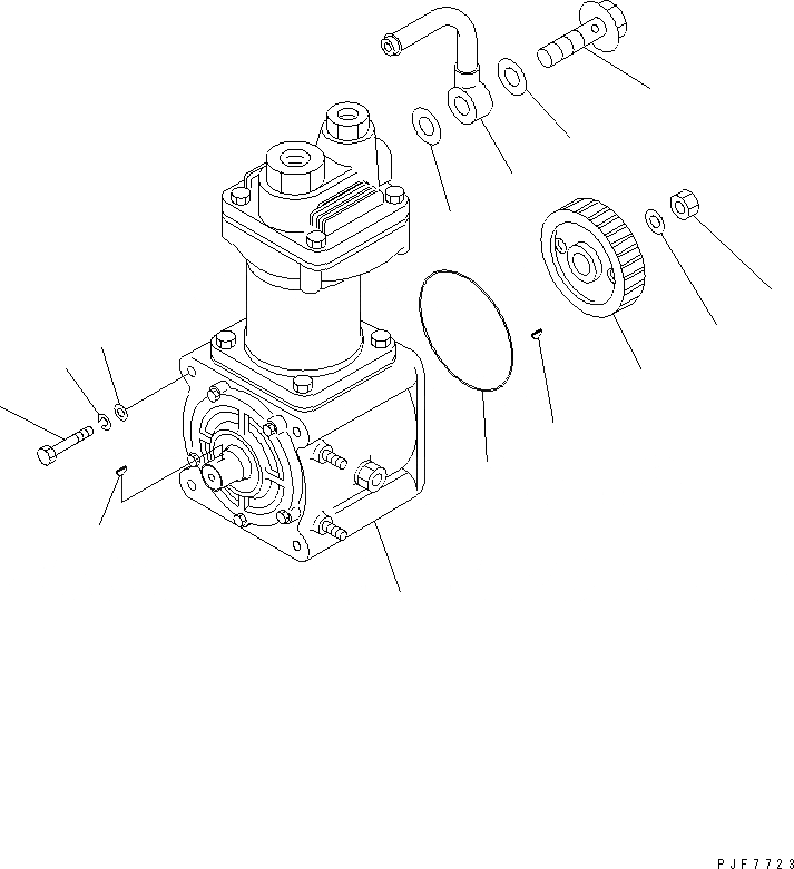 Схема запчастей Komatsu 6BG1-1-T - КОМПРЕССОР И ТРУБЫ(№797-) ДВИГАТЕЛЬ