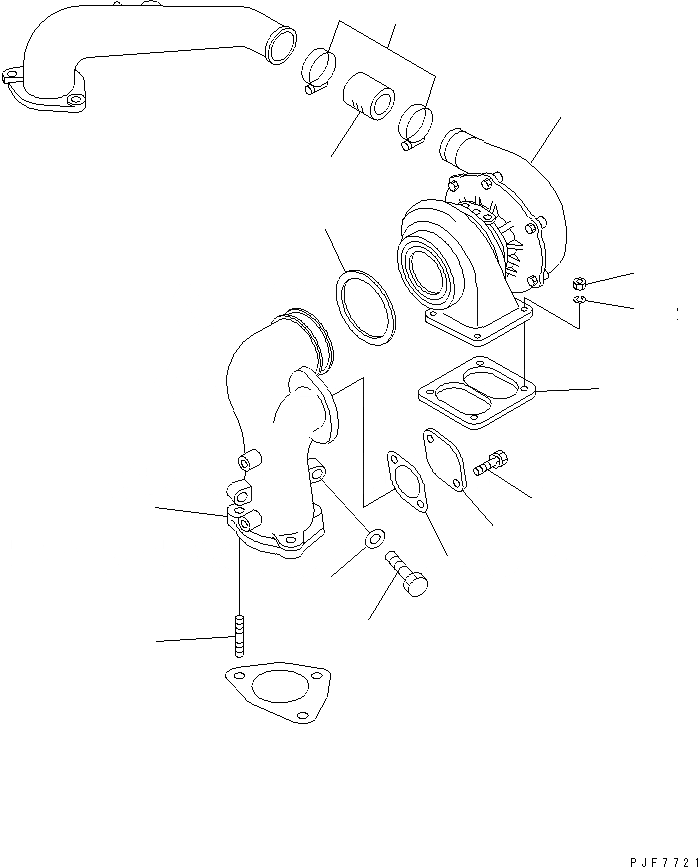 Схема запчастей Komatsu 6BG1-1-FA - ТУРБОНАГНЕТАТЕЛЬ И ВЫХЛОПНАЯ ТРУБА ДВИГАТЕЛЬ
