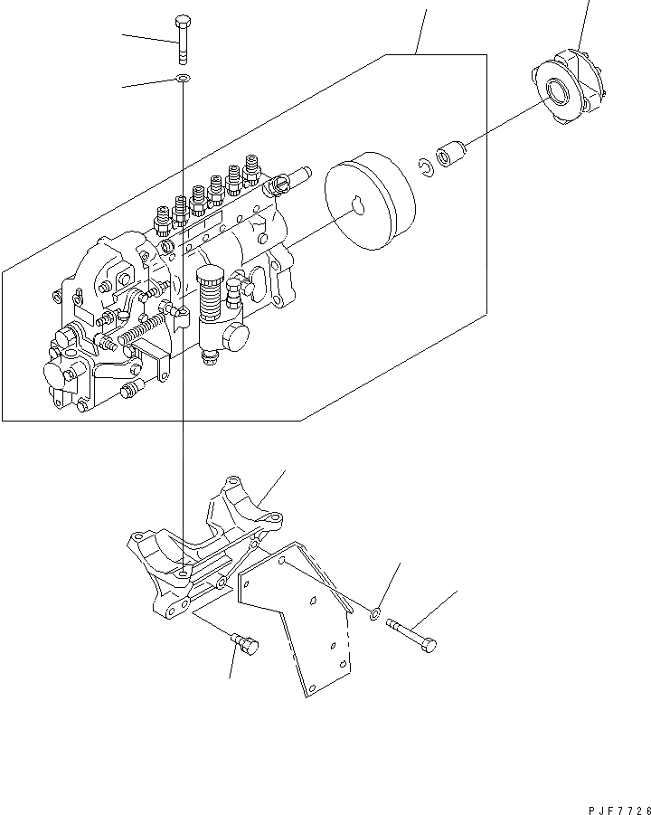 Схема запчастей Komatsu 6BG1-1-FA - ТОПЛИВН. СИСТЕМА (/) (ТОПЛ. НАСОС И КРЕПЛЕНИЕ) ДВИГАТЕЛЬ