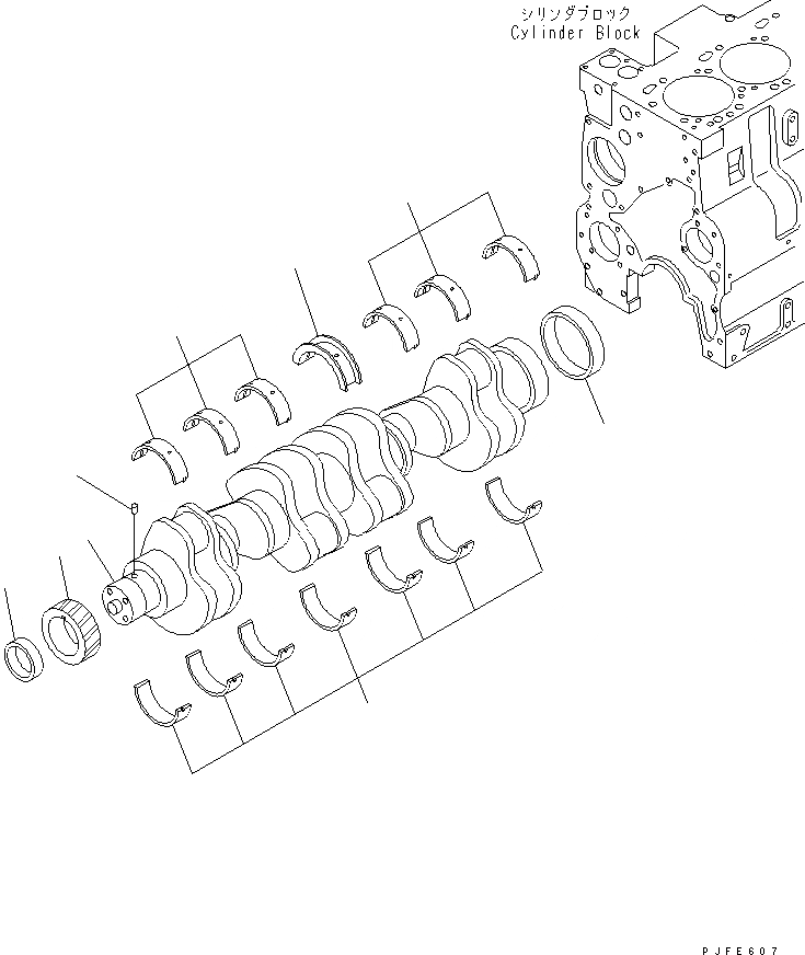 Схема запчастей Komatsu 6CT8.3-1CG-F - КОЛЕНВАЛ И ПОДШИПНИК ДВИГАТЕЛЬ