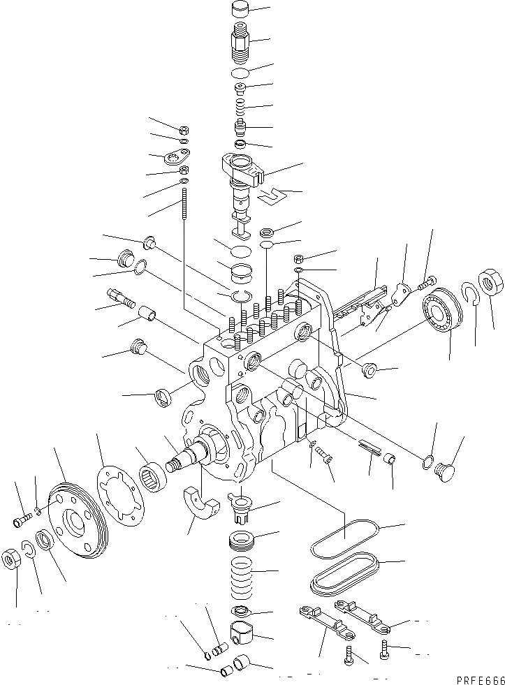 Схема запчастей Komatsu 6CT8.3-1CG-F - ТОПЛ. НАСОС (ВНУТР. ЧАСТИ) (/) ДВИГАТЕЛЬ