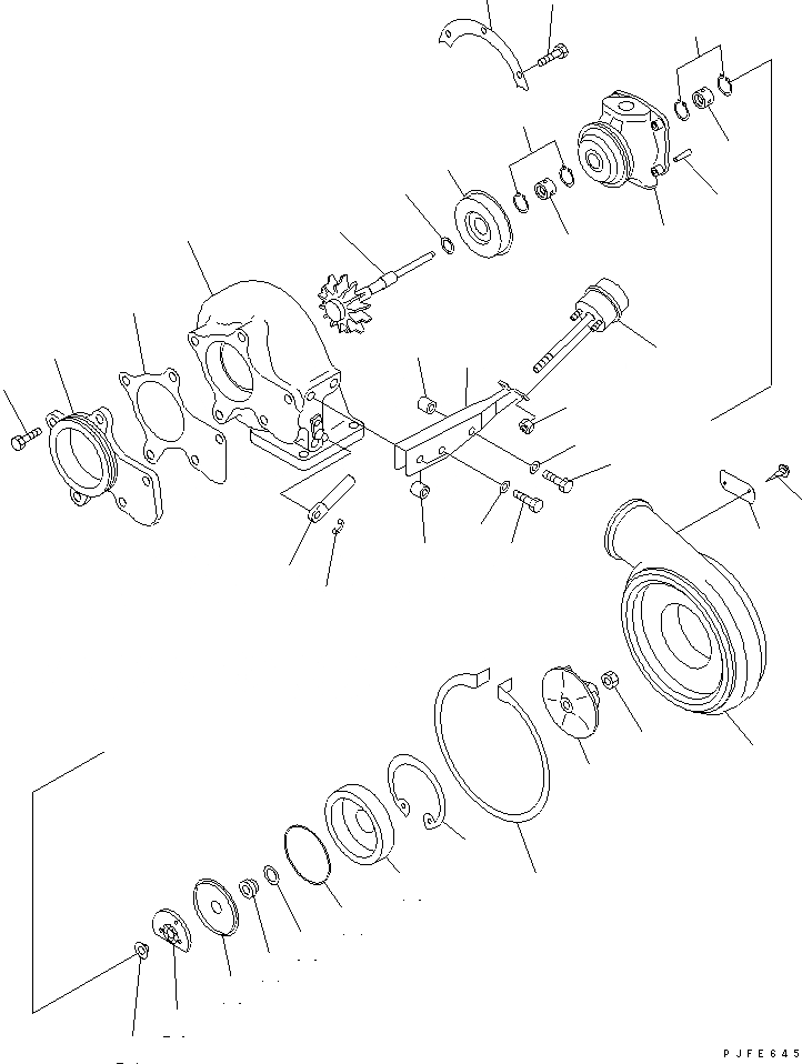 Схема запчастей Komatsu 6CT8.3-1CG-F - TURBOCHAGER (ВНУТР. ЧАСТИ) ДВИГАТЕЛЬ