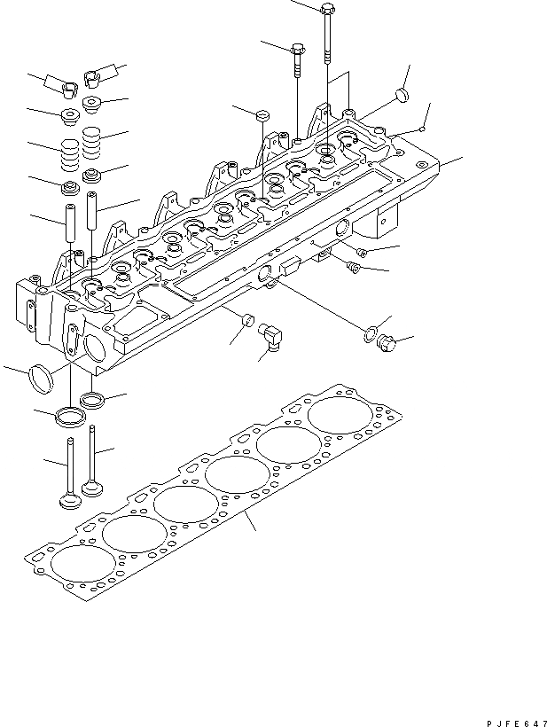 Схема запчастей Komatsu 6CT8.3-1CG-F - ГОЛОВКА ЦИЛИНДРОВ ДВИГАТЕЛЬ