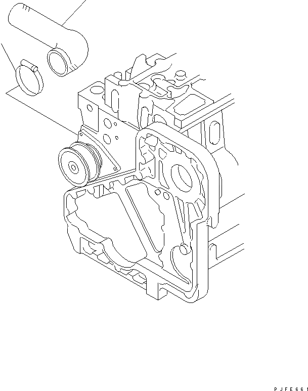 Схема запчастей Komatsu 6CT8.3-1CG-F - ВОДН. ВХОДН. СОЕДИН-Е ДВИГАТЕЛЬ