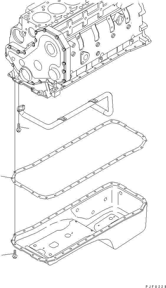 Схема запчастей Komatsu 6D102E-1F-C1 - МАСЛЯНЫЙ ПОДДОН КРЕПЛЕНИЕ ДВИГАТЕЛЬ
