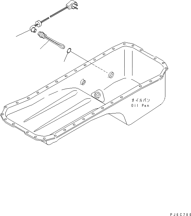 Схема запчастей Komatsu 6D102E-1F-C1 - ОБОГРЕВ. МАСЛ. ПОДДОНА ДВИГАТЕЛЬ