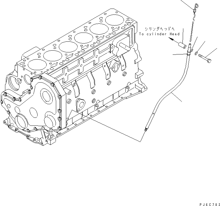 Схема запчастей Komatsu 6D102E-1F-C1 - МАСЛ. ЩУП(№799-) ДВИГАТЕЛЬ