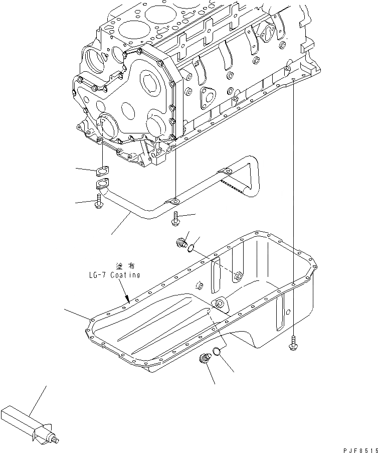 Схема запчастей Komatsu 6D102E-1F-C1 - МАСЛЯНЫЙ ПОДДОН И ВСАСЫВАЮЩИЙ ПАТРУБОК ДВИГАТЕЛЬ