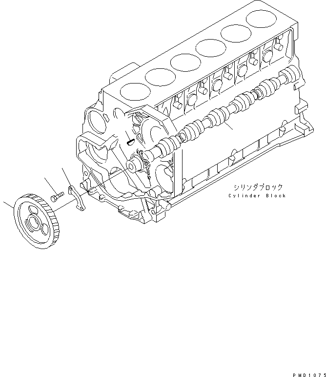 Схема запчастей Komatsu 6D102E-1F-C1 - РАСПРЕДВАЛ ДВИГАТЕЛЬ