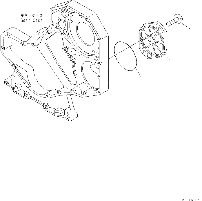 Схема запчастей Komatsu 6D102E-1F-C1 - КРЫШКА ПЕРЕДН. ЗУБЧАТОЙ ПЕРЕДАЧИ(№-) ДВИГАТЕЛЬ