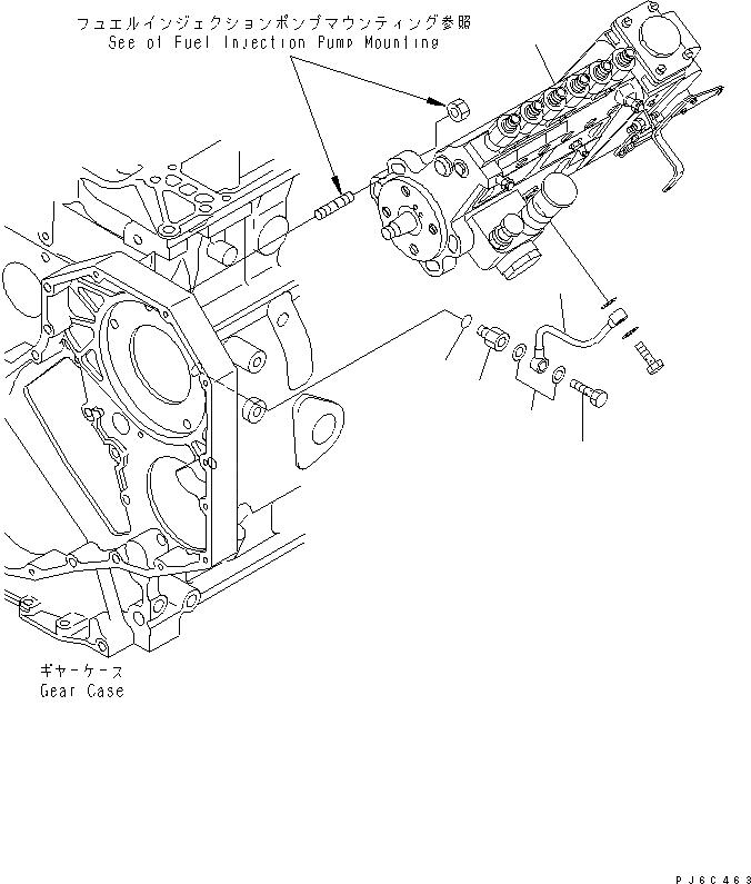 Схема запчастей Komatsu 6D102E-1F-C1 - ТОПЛ. НАСОС И МАСЛОПРОВОДЯЩАЯ ЛИНИЯ (INЛИНИЯ НАСОС СПЕЦ-Я.) ДВИГАТЕЛЬ