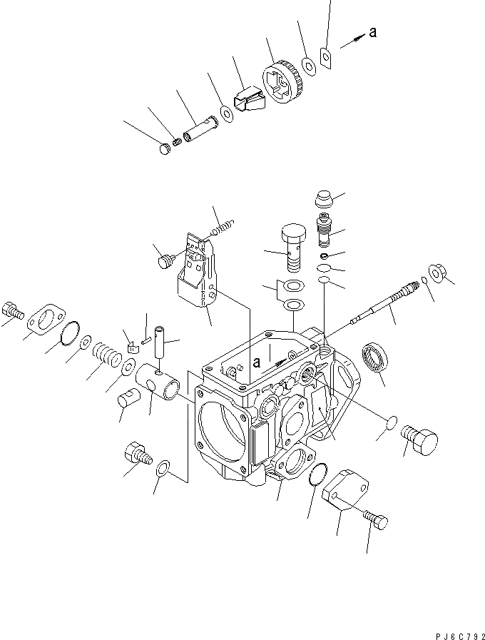 Схема запчастей Komatsu 6D102E-1F-C1 - ТОПЛ. НАСОС (/) (ДЛЯ ОГРАНИЧЕНИЯ ПО ВЫБРОСУ ЕВРОП.) (ВНУТР. ЧАСТИ)(№8-) ДВИГАТЕЛЬ