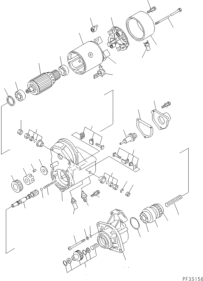 Схема запчастей Komatsu 6D102E-1F-C1 - СТАРТЕР (.KW) (ВНУТР. ЧАСТИ)(№9-9) ДВИГАТЕЛЬ