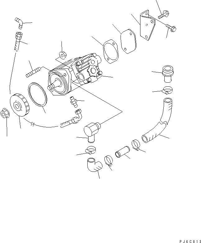 Схема запчастей Komatsu 6D102E-1F-C1 - КОМПРЕССОР(№8-) ДВИГАТЕЛЬ