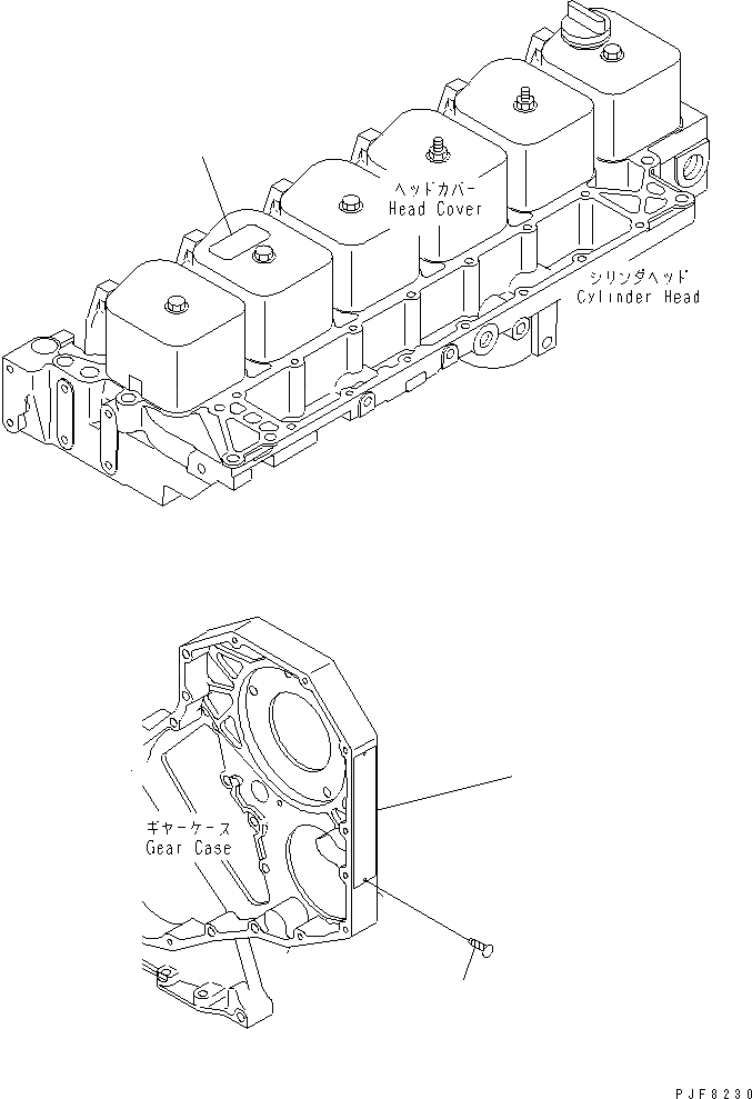 Схема запчастей Komatsu 6D102E-1F-C1 - ПРЕДУПРЕЖДАЮЩ. МАРКИРОВКА (АНГЛ.) (ЕС ВЫПУСКН. GAS ARRANGEMENT)(№7-) ДВИГАТЕЛЬ