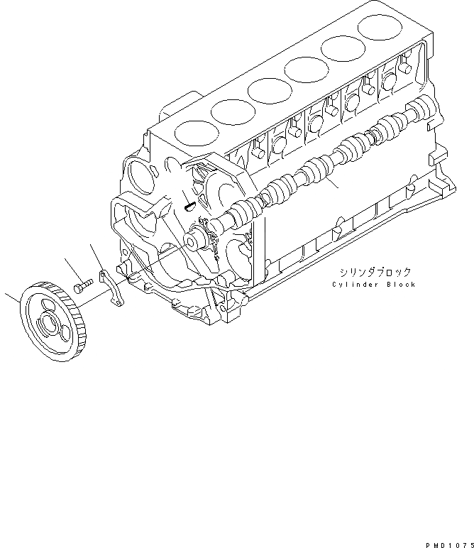 Схема запчастей Komatsu 6D102E-1F-C2 - РАСПРЕДВАЛ ДВИГАТЕЛЬ