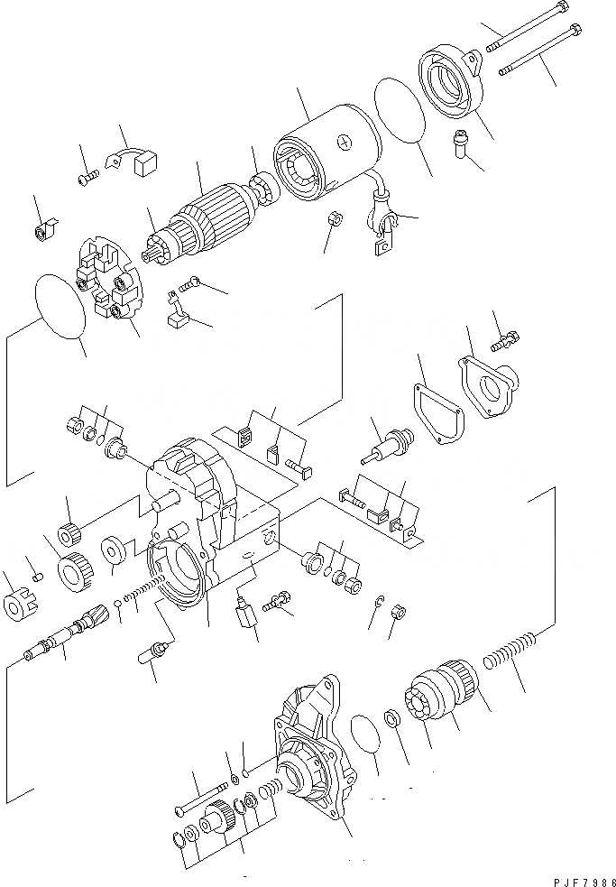 Схема запчастей Komatsu 6D102E-1F - СТАРТЕР (.KW) (ВНУТР. ЧАСТИ)(№-) ДВИГАТЕЛЬ