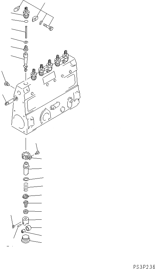 Схема запчастей Komatsu 6D105-1M-F - ТОПЛ. НАСОС (НАСОС) (/) ТОПЛИВН. СИСТЕМА