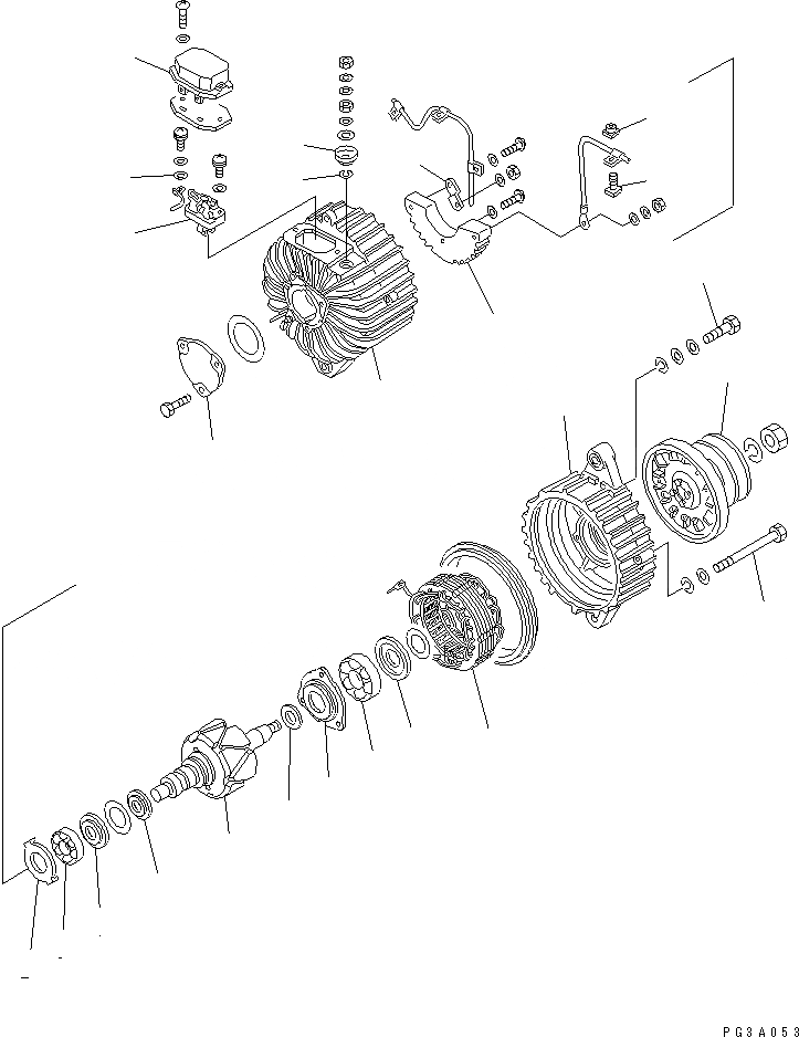 Схема запчастей Komatsu 6D105-1N - ГЕНЕРАТОР (A) (ЗАКАЛЕНН. ШКИВ ТИП) ЭЛЕКТРИКА