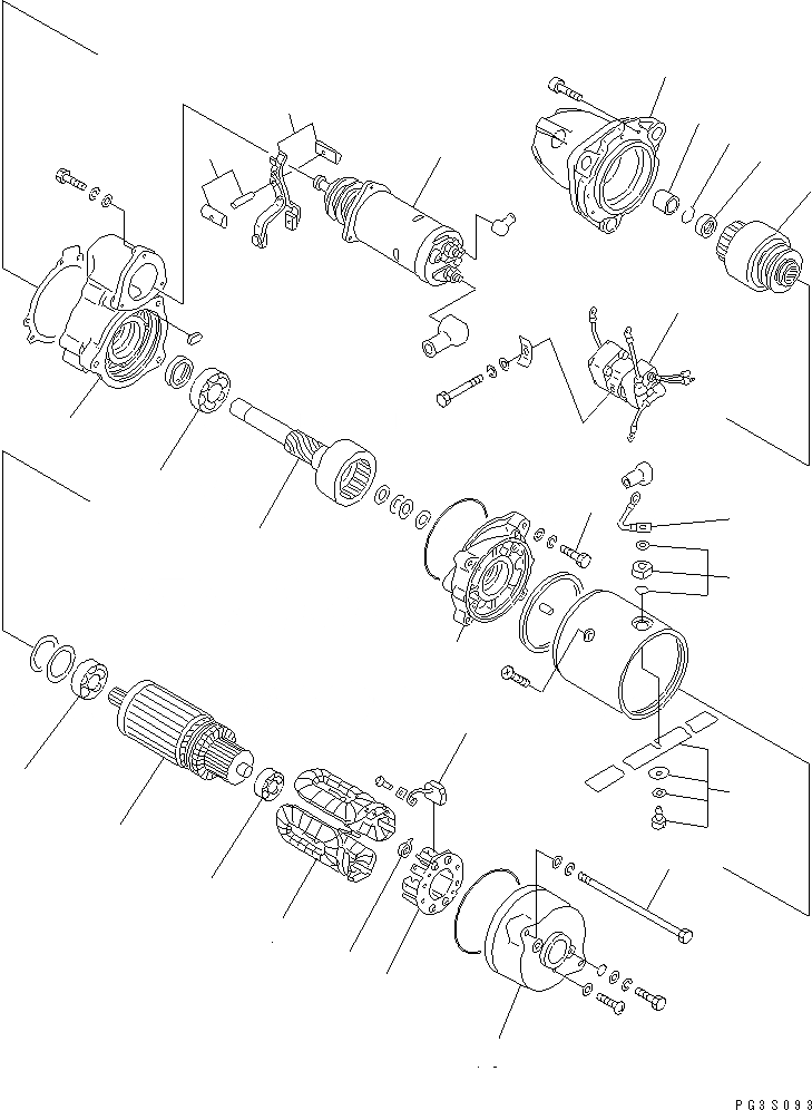 Схема запчастей Komatsu 6D105-1BB - СТАРТЕР (7.KW)(№88-) ЭЛЕКТРИКА