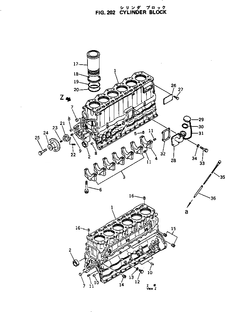 Схема запчастей Komatsu 6D105-1V - БЛОК ЦИЛИНДРОВ БЛОК ЦИЛИНДРОВ