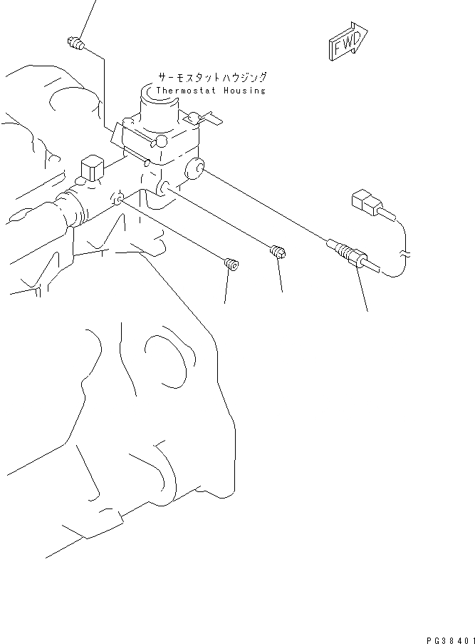Схема запчастей Komatsu 6D125-1AM - ДАТЧИК ТЕМПЕРАТУРЫ ВОДЫ (БЕЗ АНТИКОРРОЗ. ЭЛЕМЕНТА)(№97-) ДВИГАТЕЛЬ