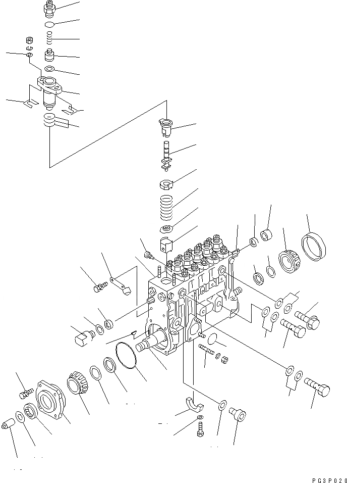 Схема запчастей Komatsu 6D125-1AF - ТОПЛ. НАСОС (НАСОС)(№98-) ТОПЛИВН. СИСТЕМА