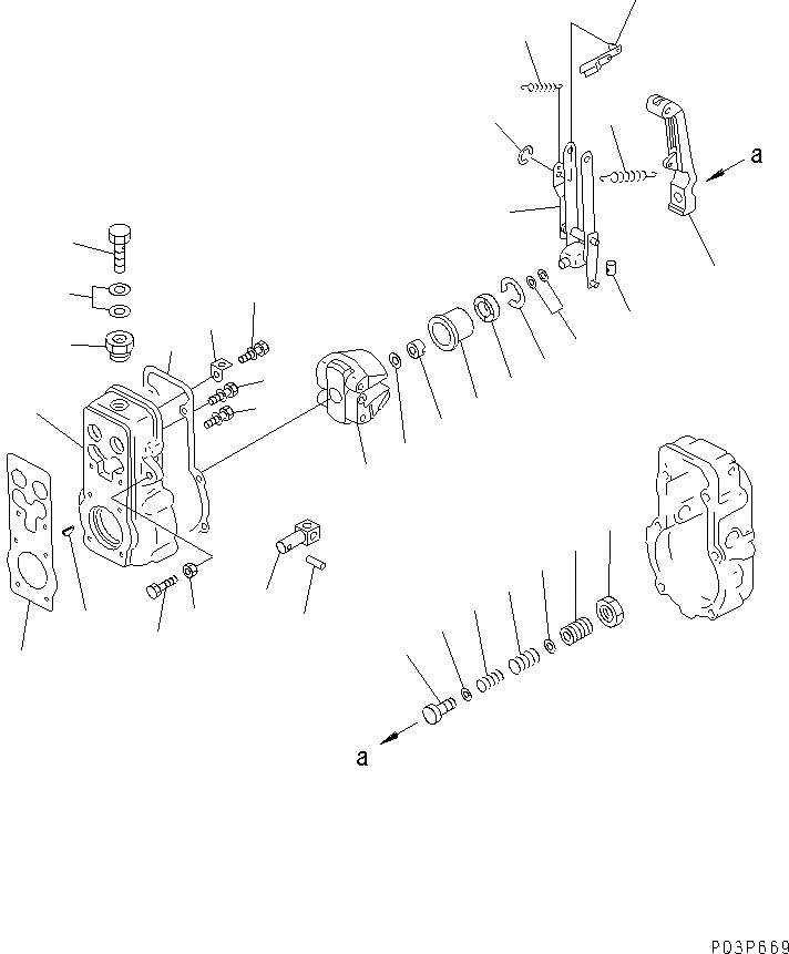 Схема запчастей Komatsu 6D125-1AF - ТОПЛ. НАСОС (РЕГУЛЯТОР) (/)(№98-) ТОПЛИВН. СИСТЕМА