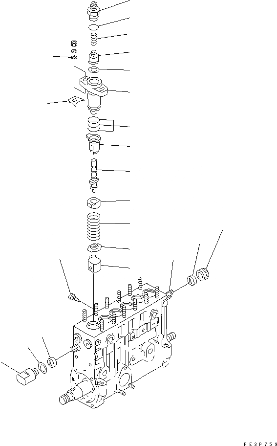 Схема запчастей Komatsu 6D125-1WW - ТОПЛ. НАСОС (НАСОС) (/) ТОПЛИВН. СИСТЕМА