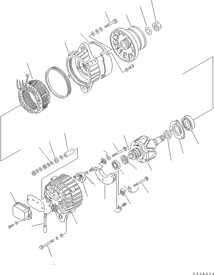 Схема запчастей Komatsu 6D125-1WW - ГЕНЕРАТОР (A) ЭЛЕКТРИКА