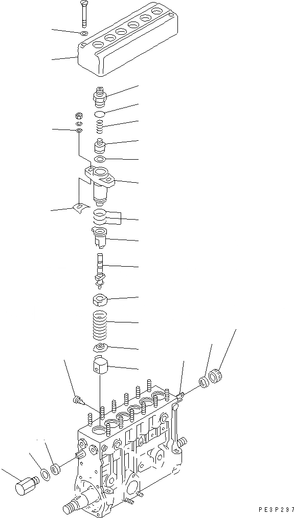 Схема запчастей Komatsu 6D125-1B-P - ТОПЛ. НАСОС (НАСОС) (/) ТОПЛИВН. СИСТЕМА