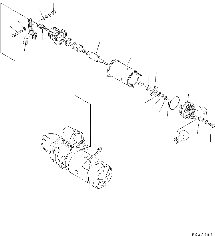 Схема запчастей Komatsu 6D125-1B-P - СТАРТЕР (7.KW) (/) ЭЛЕКТРИКА