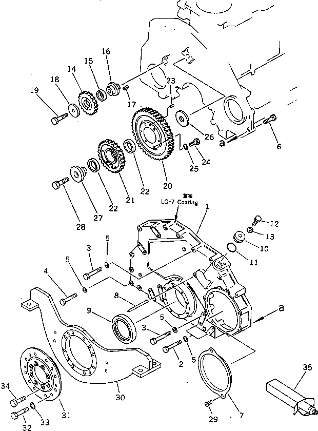 Схема запчастей Komatsu 6D125-1E - - -