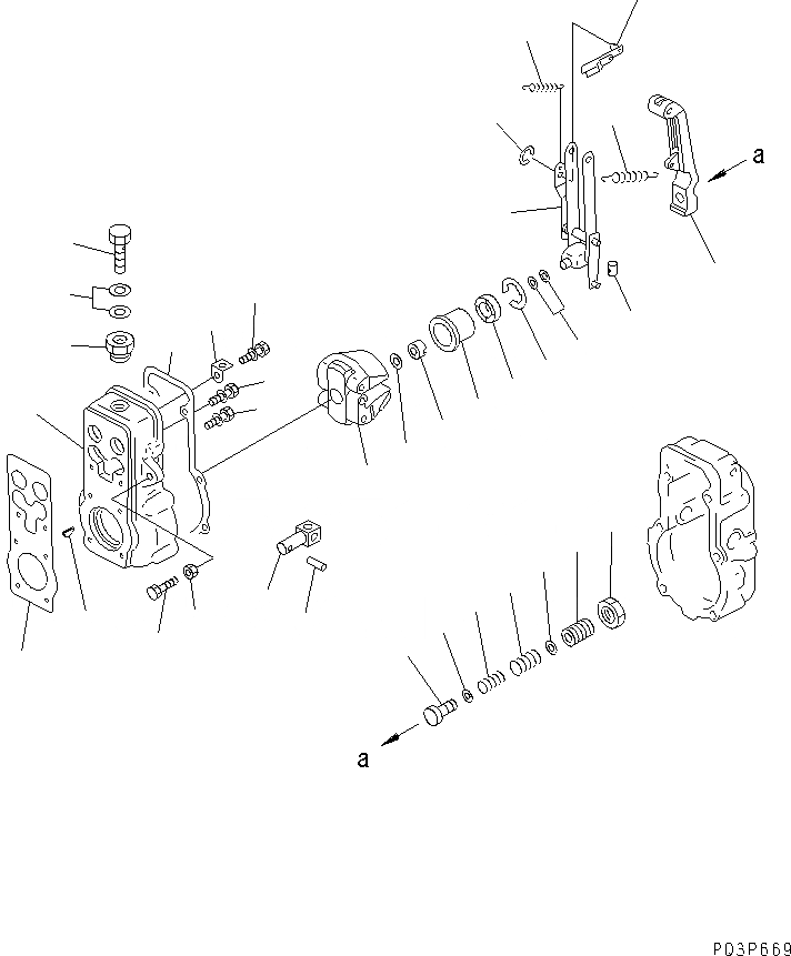 Схема запчастей Komatsu 6D125-1E - - -