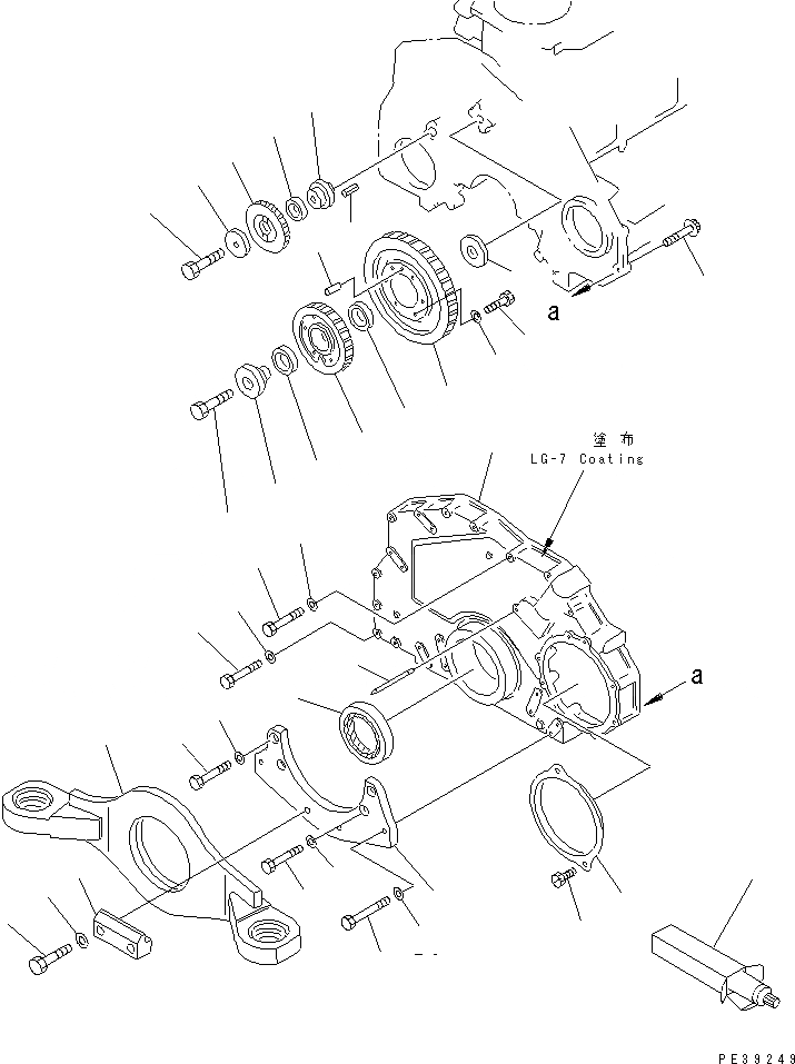 Схема запчастей Komatsu 6D125-1VV - ПЕРЕДН. КРЫШКАAND ПЕРЕДН. СУППОРТ(№8-) БЛОК ЦИЛИНДРОВ