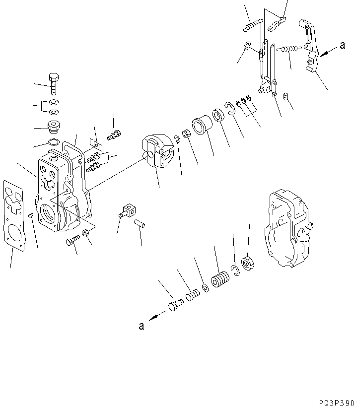 Схема запчастей Komatsu 6D125-1VV - ТОПЛ. НАСОС (РЕГУЛЯТОР) (/) ТОПЛИВН. СИСТЕМА