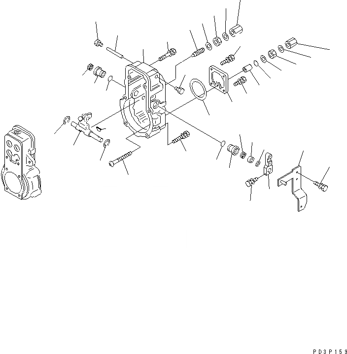 Схема запчастей Komatsu 6D125-1AB - ТОПЛ. НАСОС (РЕГУЛЯТОР) (/) (ВНУТР. ЧАСТИ)(№-) ТОПЛИВН. СИСТЕМА