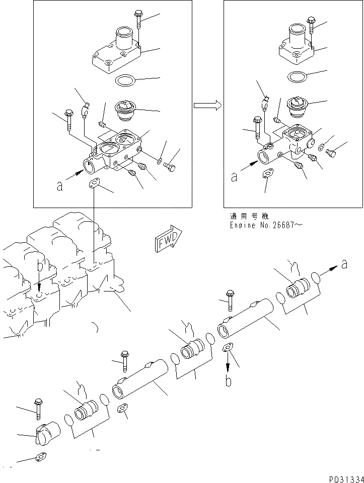 Схема запчастей Komatsu 6D125-1X - - -