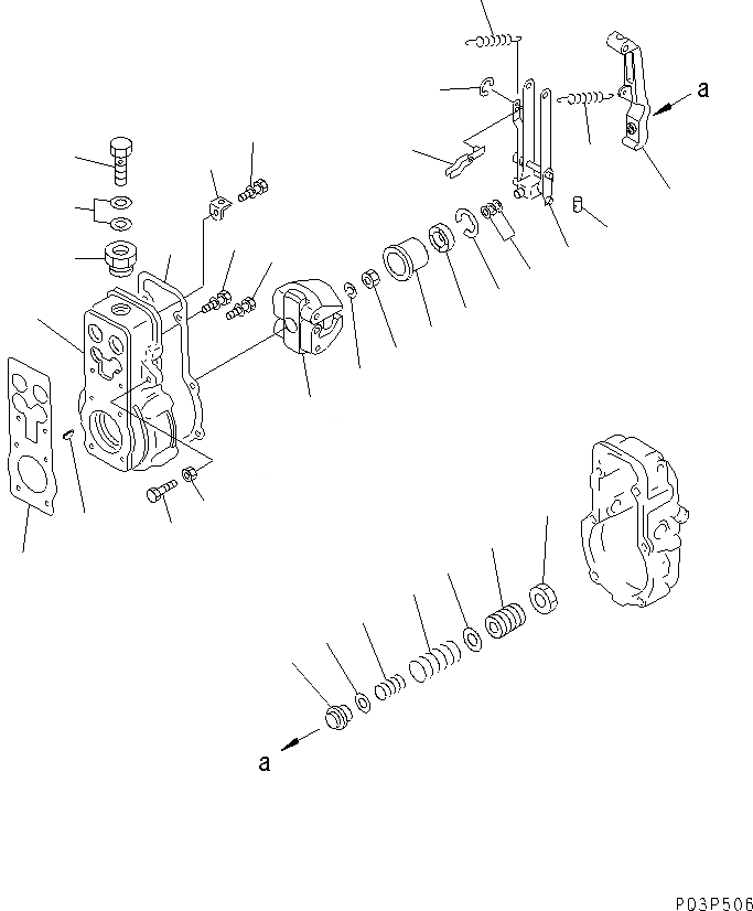 Схема запчастей Komatsu 6D125-1X - - -