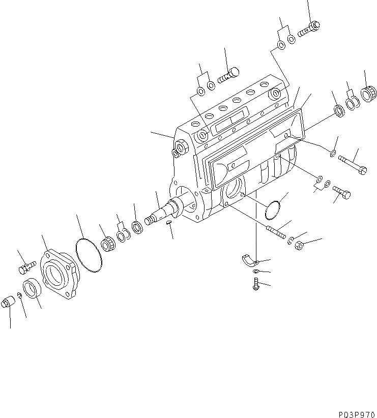 Схема запчастей Komatsu 6D125-1AB-N - ТОПЛ. НАСОС (НАСОС) (/) (С ЭЛЕКТРИЧ. РЕГУЛЯТОРОМ)   (ВНУТР. ЧАСТИ) ДВИГАТЕЛЬ