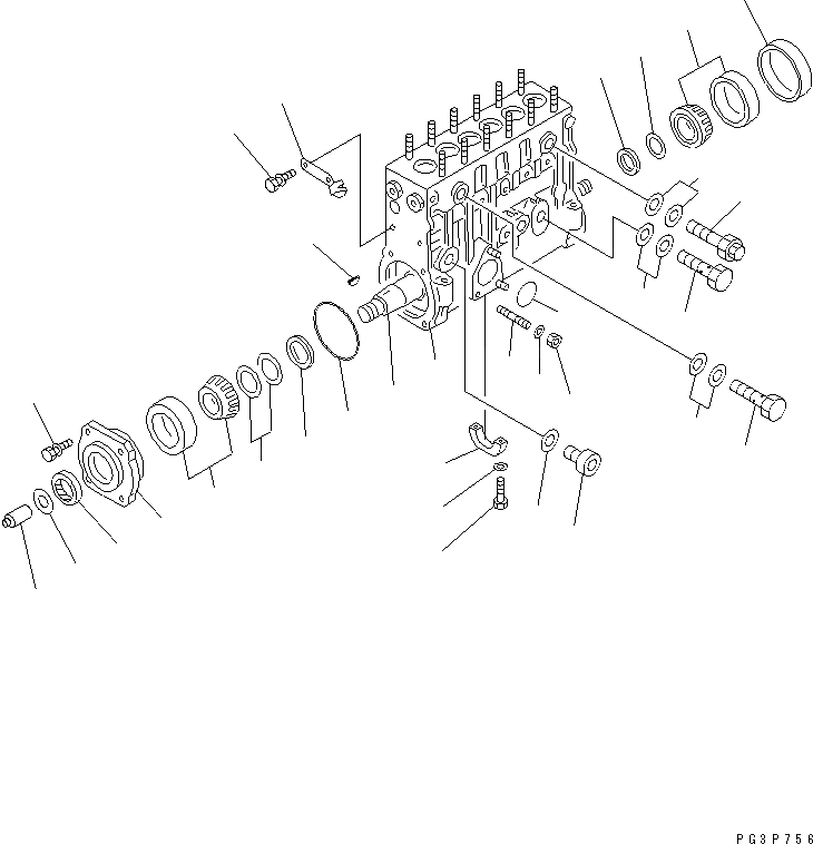 Схема запчастей Komatsu 6D125-1AB-N - ТОПЛ. НАСОС (НАСОС) (/) (СПЕЦ-Я ДЛЯ БОЛЬШИХ ВЫСОТ.) (С   ЭЛЕКТР. РЕГУЛЯТОР) (ВНУТР. ЧАСТИ) ДВИГАТЕЛЬ