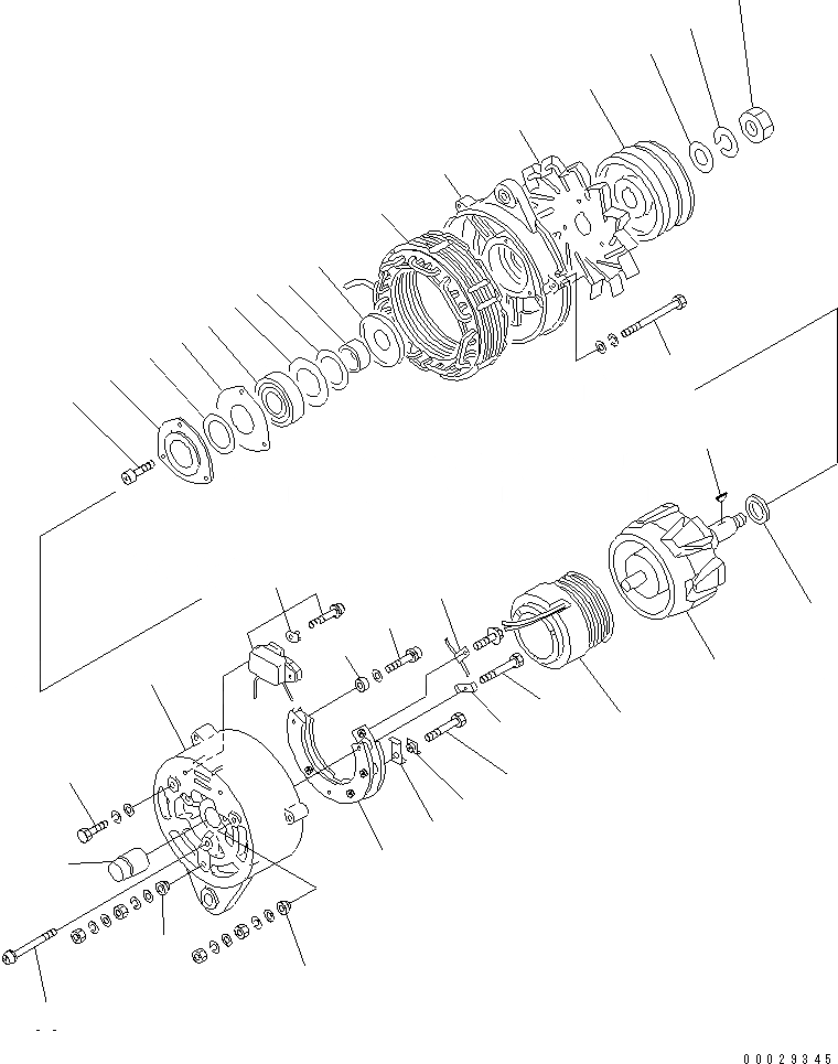 Схема запчастей Komatsu 6D125-1EE-EW - ГЕНЕРАТОР (A) (ЗАПЫЛЕНН СПЕЦ-Я.) (ВНУТР. ЧАСТИ)(№78-) ДВИГАТЕЛЬ