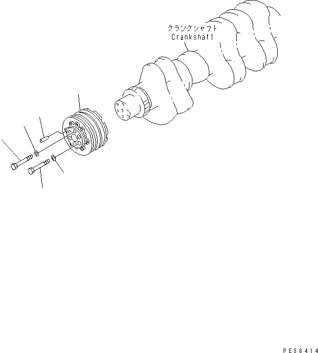 Схема запчастей Komatsu 6D125-1AM-EA - ШКИВ КОЛЕНВАЛА (НЕ ЗАКАЛЕНН. ШКИВ)(№79-) ДВИГАТЕЛЬ