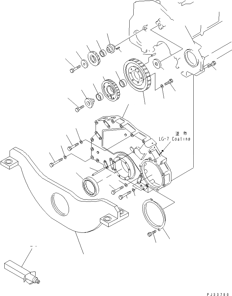 Схема запчастей Komatsu 6D125-1AF-EW - ПЕРЕДН. COVER(№8-) ДВИГАТЕЛЬ