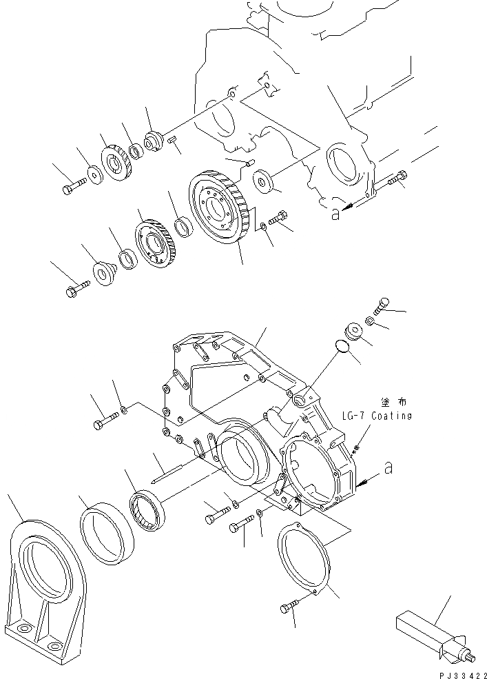 Схема запчастей Komatsu 6D125-1Z-EW - ПЕРЕДН. COVER(№97-) ДВИГАТЕЛЬ