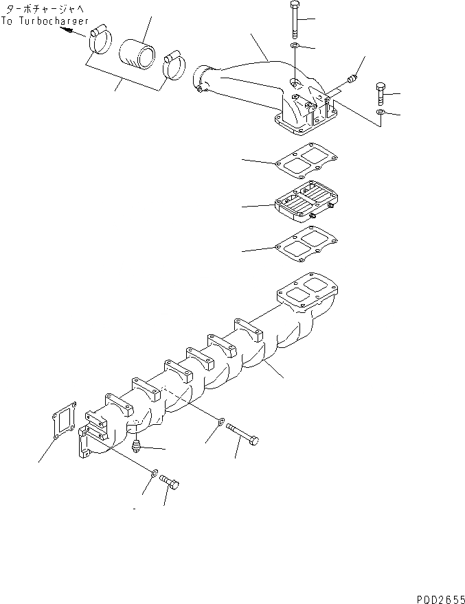 Схема запчастей Komatsu 6D125-1AB-EW - ВПУСК ВОЗДУХА (СПЕЦ-Я ДЛЯ БОЛЬШИХ ВЫСОТ.)(№799-) ДВИГАТЕЛЬ